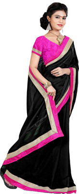 

Indian Wear Online Solid Fashion Chiffon Saree(Black)