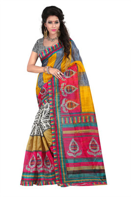 

Anushree Saree Printed Fashion Dupion Silk Saree(Multicolor)