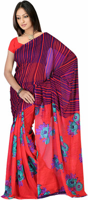 

Jaipur Kurti Printed Daily Wear Georgette Saree(Multicolor), Pink;purple