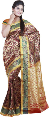 

Mimosa Woven Kanjivaram Art Silk Saree(Maroon), Chocolate