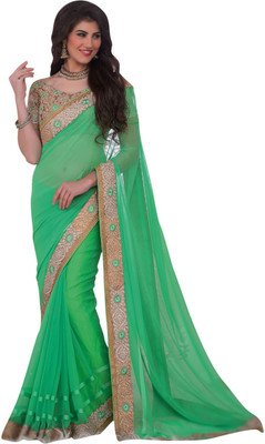 

Saara Embroidered Fashion Chiffon Saree(Green)
