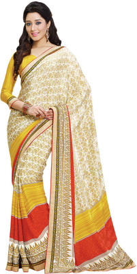 

Saara Printed Fashion Crepe Saree(Beige, Yellow)