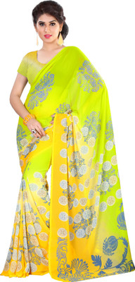 

Indianbeauty Self Design, Printed Bollywood Georgette Saree(Light Green)