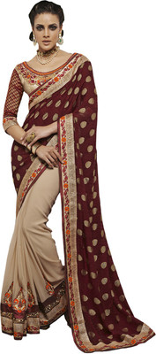 

Desi Butik Self Design Fashion Jacquard Saree(Maroon)