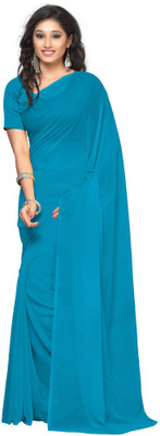 

Surupta Solid Fashion Georgette Saree(Blue), Light blue