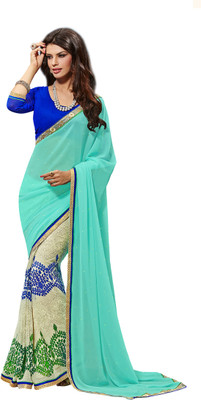 

Jiya Self Design, Embellished Fashion Georgette Saree(Light Green, Beige, Multicolor), Beige;light green;multicolor