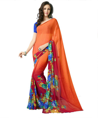 

Miraan Floral Print Fashion Georgette Saree(Multicolor)