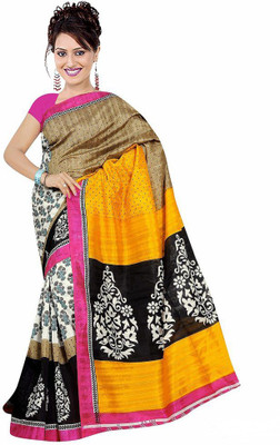 

Aksh Fashion Embroidered Bollywood Georgette Saree(Yellow), Multi