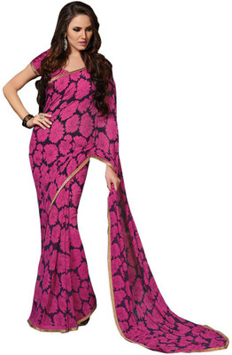 

Indian Wear Online Printed Fashion Pure Chiffon Saree(Multicolor), Multicolor460