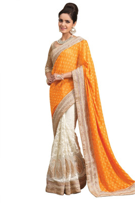 

Chirag Sarees Printed Fashion Jacquard Saree(Yellow)