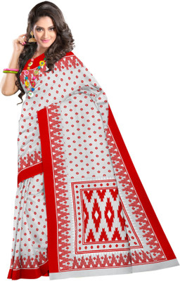 

Sangam Kolkata Printed Fashion Cotton Saree(Red)