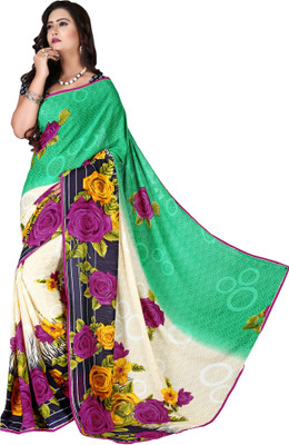 

Jiya Self Design, Printed Fashion Georgette Saree(Dark Blue, Multicolor), Green;multi;off-white