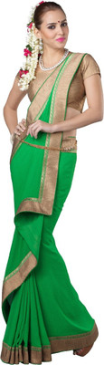 

Lovelylook Embroidered Fashion Georgette Saree(Green)
