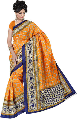 

Manthan Printed Daily Wear Art Silk Saree(Yellow)