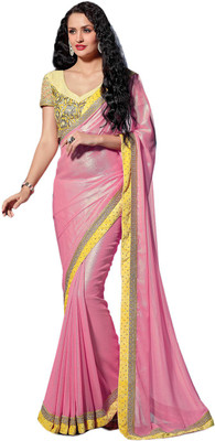 

Brijraj Solid Fashion Georgette Saree(Pink)