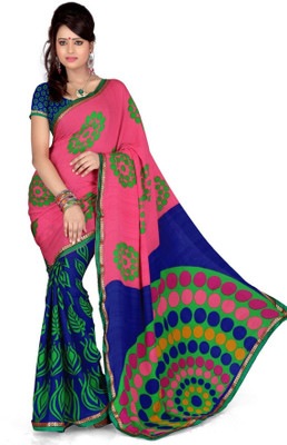 

Cenizas Printed Fashion Georgette Saree(Multicolor), Peach