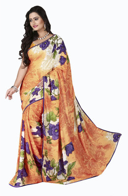 

Khushali Self Design, Printed Fashion Georgette Saree(Orange, Multicolor), Multicolor;orange