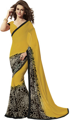 

Ishin Printed Fashion Synthetic Georgette Saree(Yellow)
