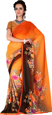 

Jiya Self Design, Printed Fashion Georgette Saree(Multicolor)