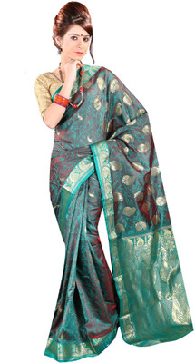 

Anushree Saree Self Design Fashion Chanderi Saree(Multicolor), Dark green