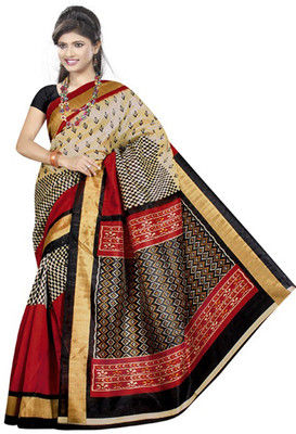 

Khoobee Self Design, Printed Fashion Silk Saree(Multicolor), Black:multi;cream;red