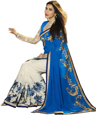 

Aksh Fashion Self Design Bollywood Georgette Saree(Blue)