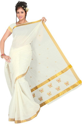 

Fashionkiosks Self Design Balarampuram Handloom Cotton Saree(Multicolor), Cream