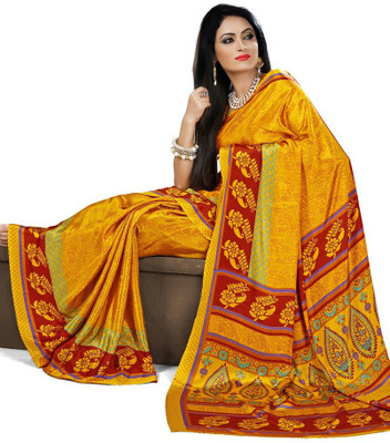 

Desi Butik Printed Fashion Crepe Saree(Yellow)