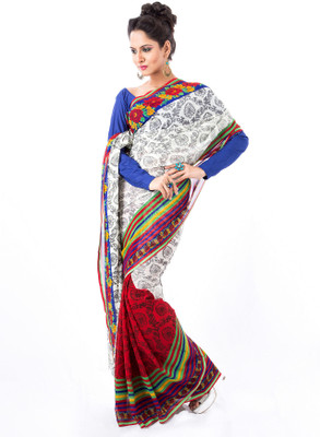 

Cenizas Printed Fashion Chiffon Saree(Multicolor), Red