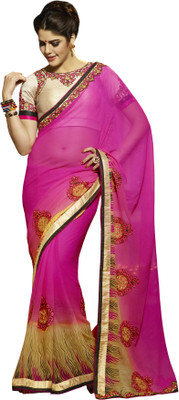 

Kvsfab Self Design Fashion Georgette Saree(Pink), Multicolor