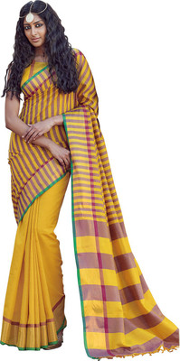 

Ishin Woven Fashion Cotton Saree(Yellow)