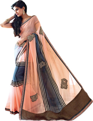 

Vishal Printed Fashion Georgette Saree(Grey, Pink), Pink;white