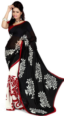 

Cenizas Printed Fashion Chiffon Saree(Multicolor), Black