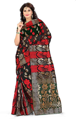

Weavedeal Embellished Banarasi Banarasi Silk Saree(Black)