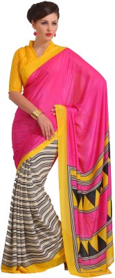 

Cenizas Printed Fashion Georgette Saree(Pink)