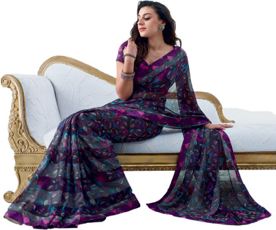 

Vishal Printed Fashion Chiffon Saree(Purple), Black