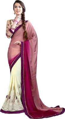 

Khoobee Self Design, Embroidered Fashion Georgette, Chiffon Saree(Magenta, Purple, Pink), Magenta;pink;purple