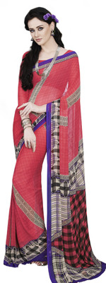 

Ewows Printed Fashion Georgette Saree(Orange, Beige), Beige;orange