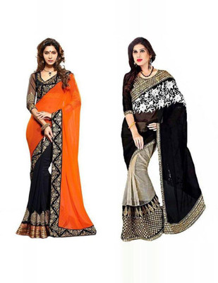 

Stylezone Self Design Fashion Chiffon Saree(Pack of 2, Multicolor)