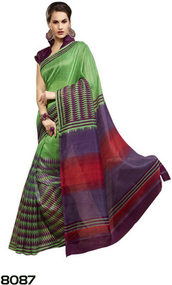 

Shoppie Zone Printed Daily Wear Silk Saree(Multicolor, Green), Green;multicolor