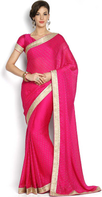 

Soch Embroidered Fashion Crepe Saree(Pink), Magenta