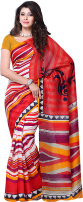 

JTInternational Geometric Print Fashion Art Silk Saree(Multicolor)