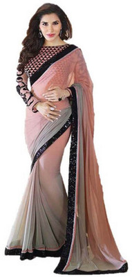 

Vandv Shop Self Design Bollywood Handloom Georgette Saree(Pink)