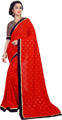 

Jiya Self Design, Embroidered Fashion Jacquard, Georgette Saree(Red, Purple, Beige), Beige;purple;red