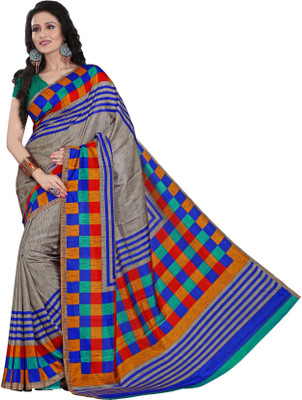 

Sunaina Printed Mysore Art Silk Saree(Grey), Multicolor