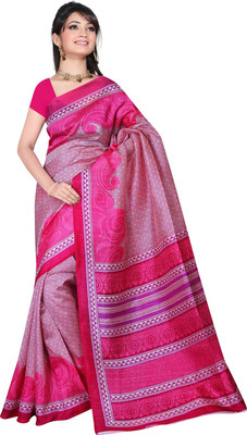 

Lovelylook Printed Daily Wear Art Silk Saree(Pink)