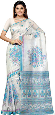 

Shelina Printed Fashion Cotton Saree(White)