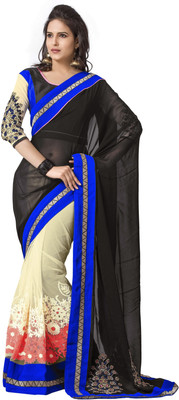 

Khushali Self Design, Embroidered Fashion Net, Georgette Saree(Black, Beige, Multicolor), Beige;black;multicolor