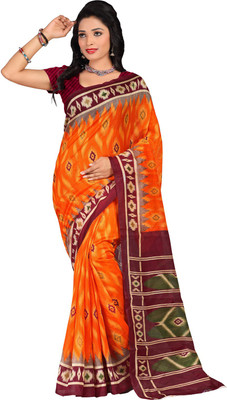 

Parisha Printed Daily Wear Art Silk Saree(Orange, Maroon)