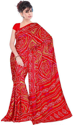 

Aksh Fashion Solid Bollywood Georgette Saree(Red)